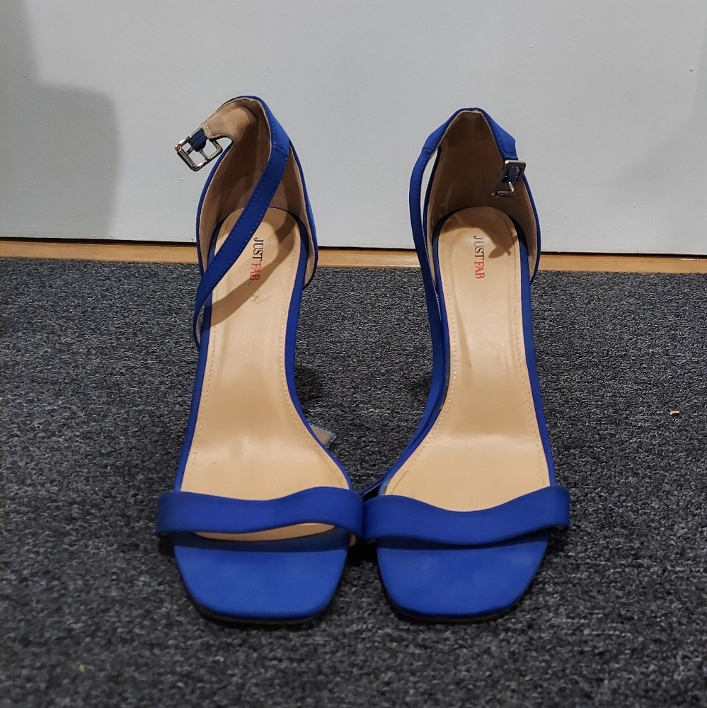 Blue Satin Heels